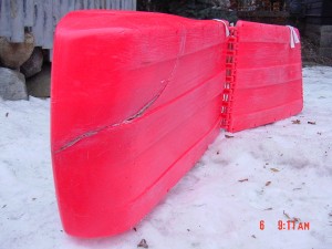 Crack to be Repaired on Plastic Toboggan