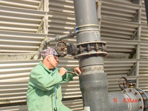 001. back welding on leaking glue joint on 14 inch diameter piping
