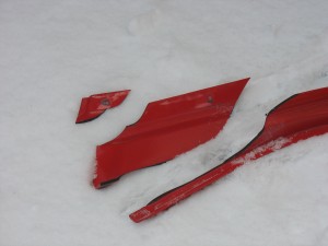 Broken Snowmobile Pieces